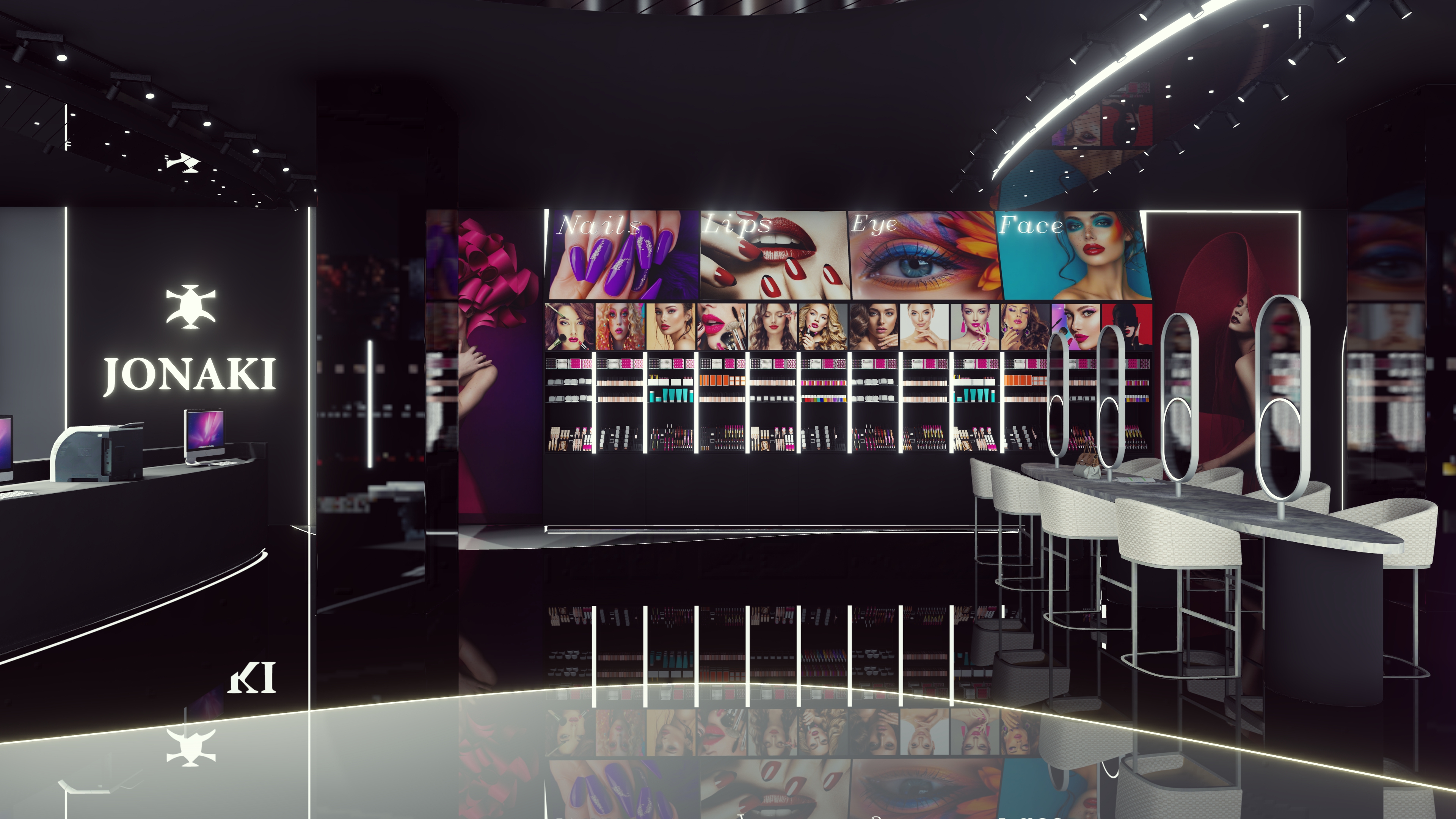 Futuristic Cosmetic Store Interior Design-3