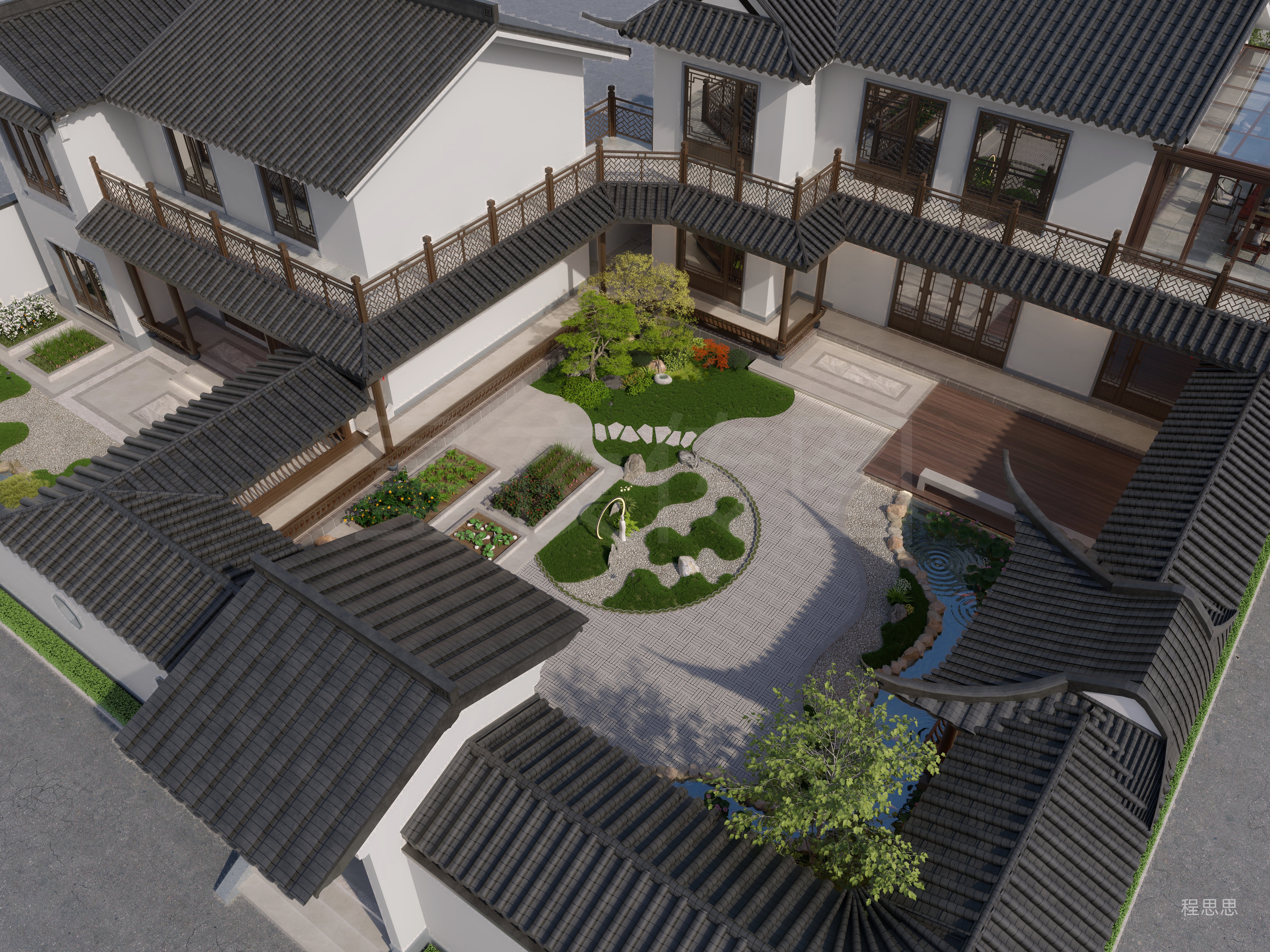 雕梁画栋的庭院-5