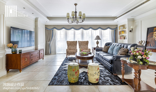 ◤幻城◢245㎡【国宾一号】简约美式装修案例-18