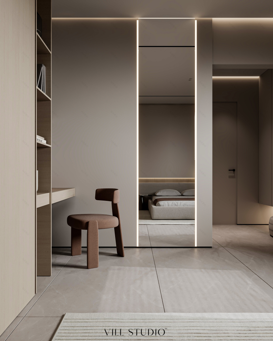 沙特阿拉伯宁静简约的卧室室内设计丨沙特阿拉伯丨Vill Studio™-11