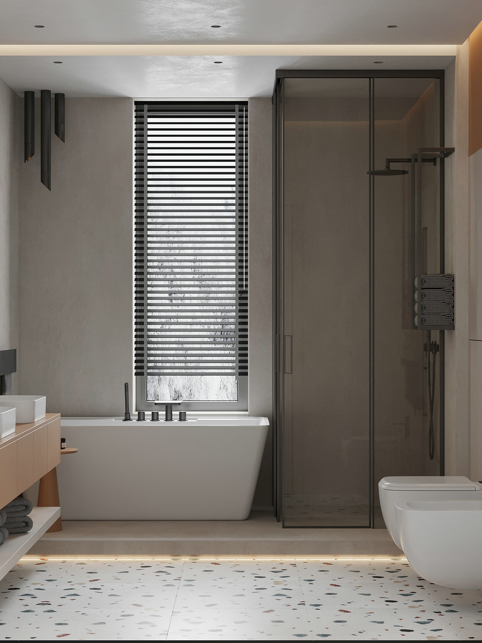 胡桃木与黄色打造的优雅空间-47