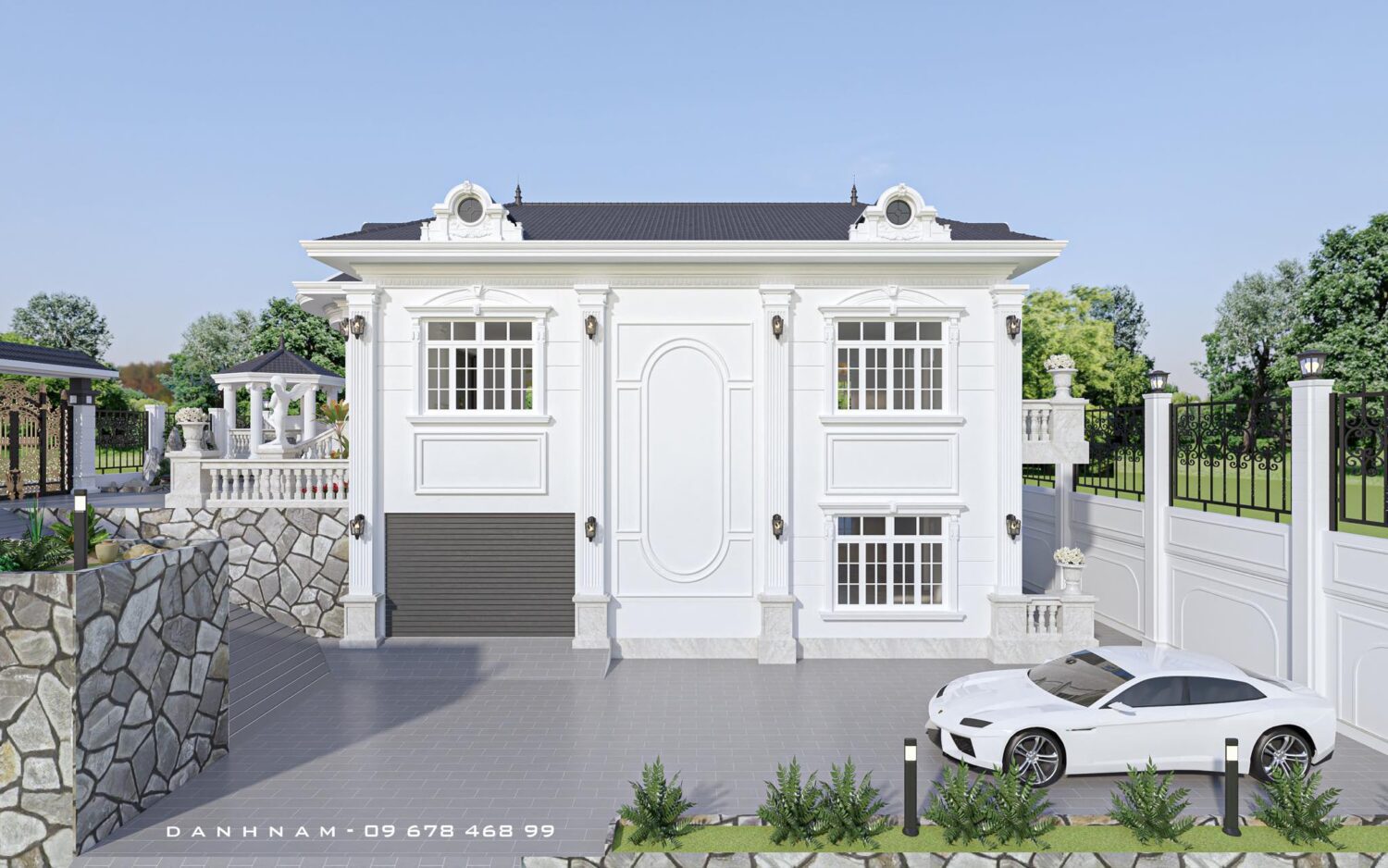 免费SketchUp别墅外部模型丨Danh Nam-6