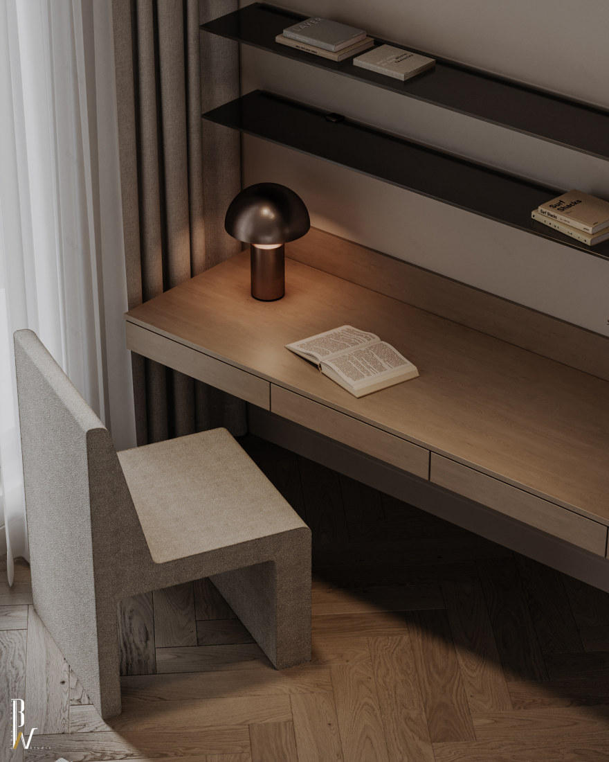 双人卧室设计丨阿联酋丨Black N White-17