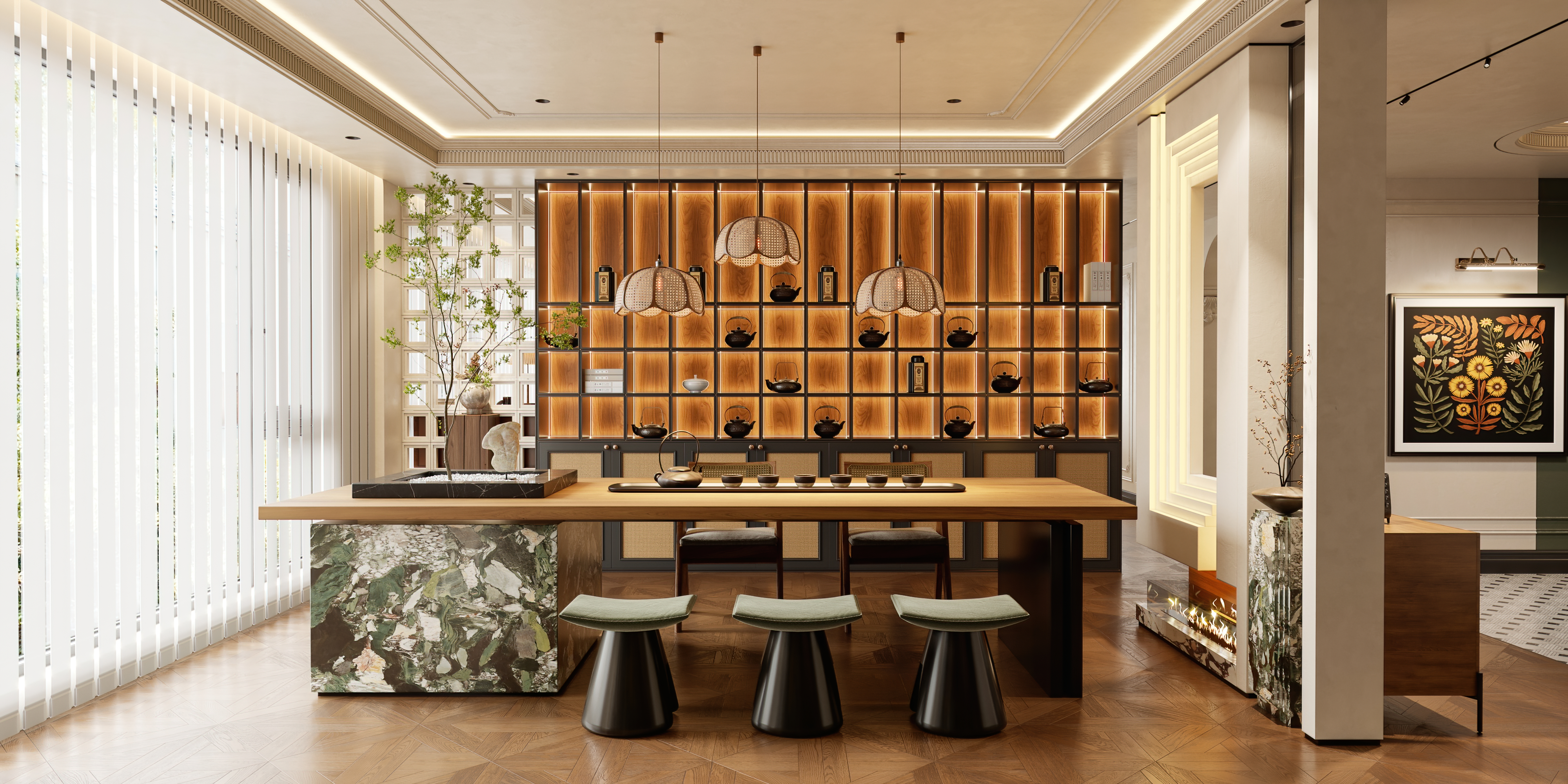 中古风客餐厅 复古法式-7