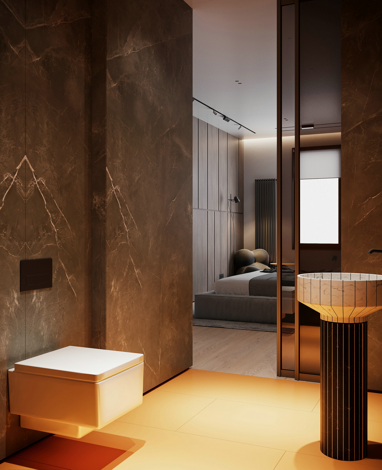 高级灰+橙色居住空间设计-15