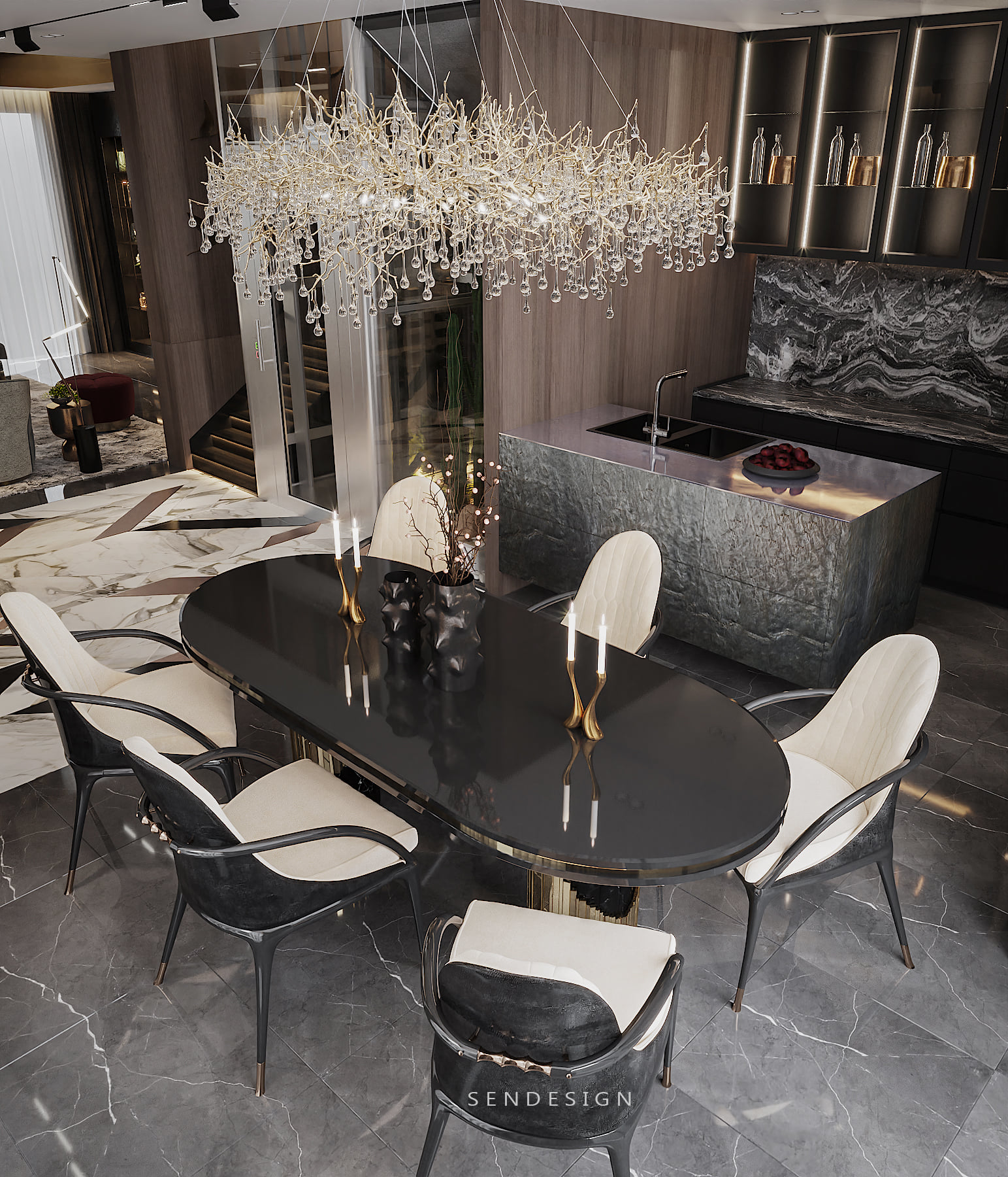 Free 3D Interior Kitchen – Livingroom-5