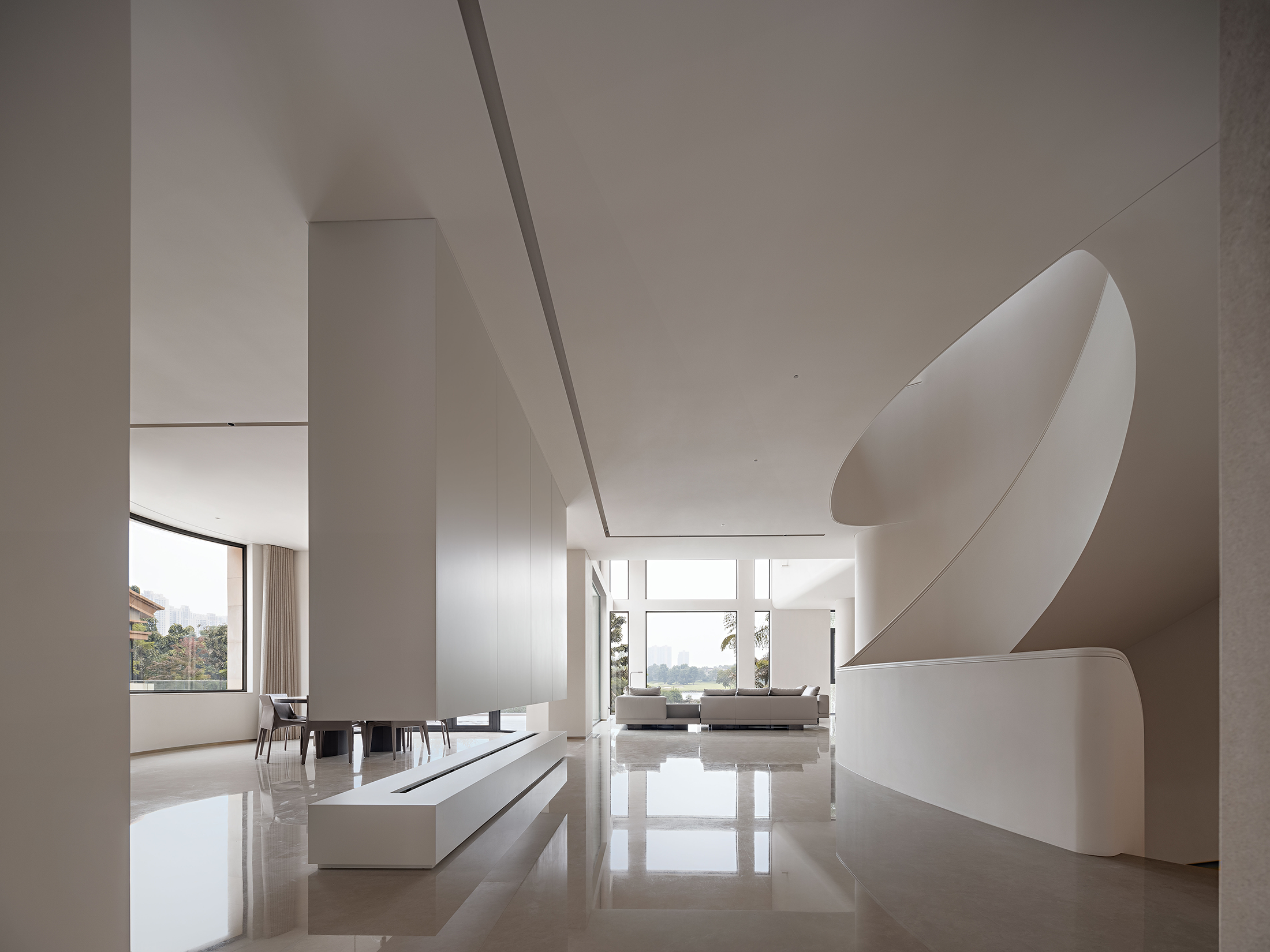 弧形楼梯与旋转楼梯的完美融合·简约别墅设计丨中国丨JSCC 极舍文化创意(上海)有限公司-19