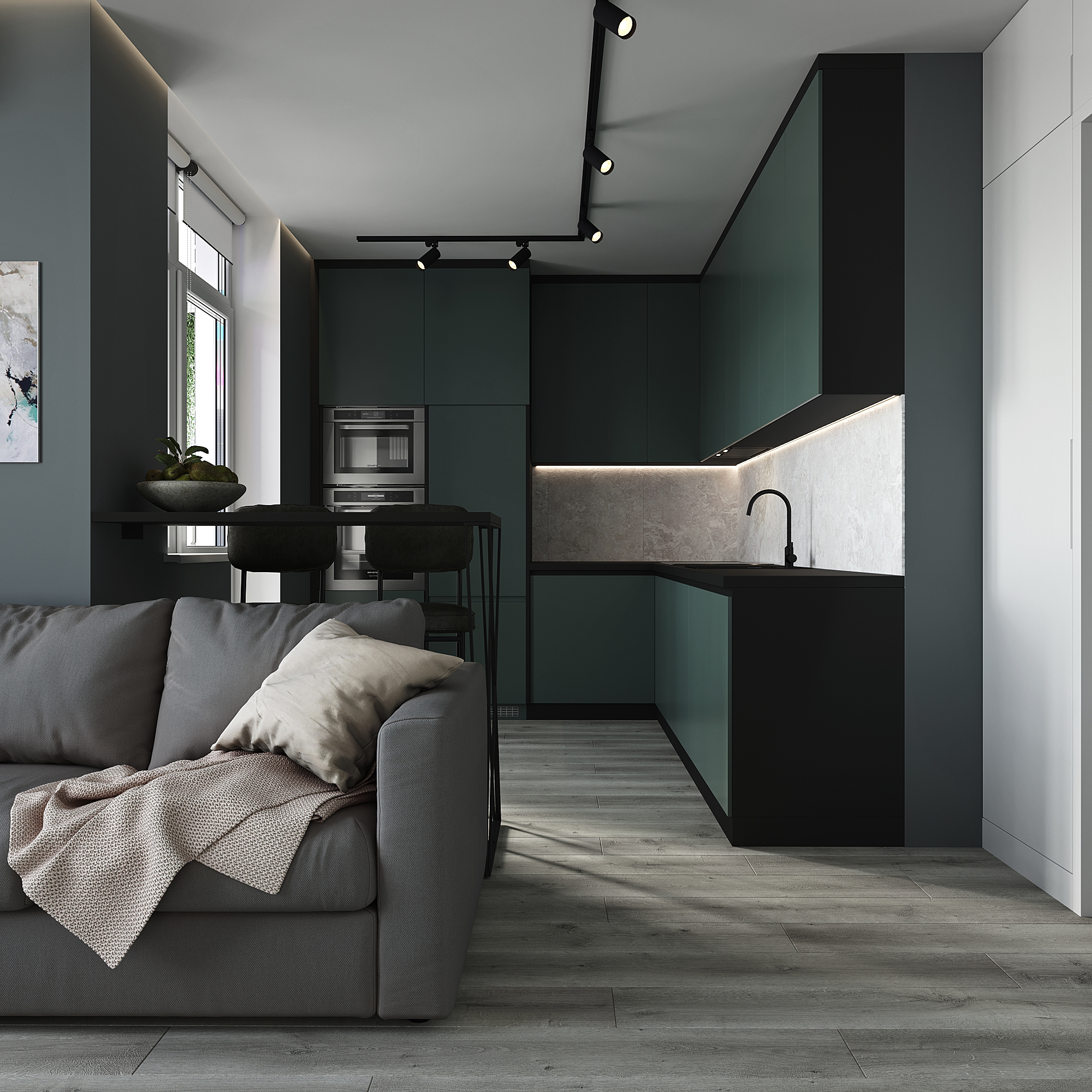 Визуализация кухня-гостиная-3