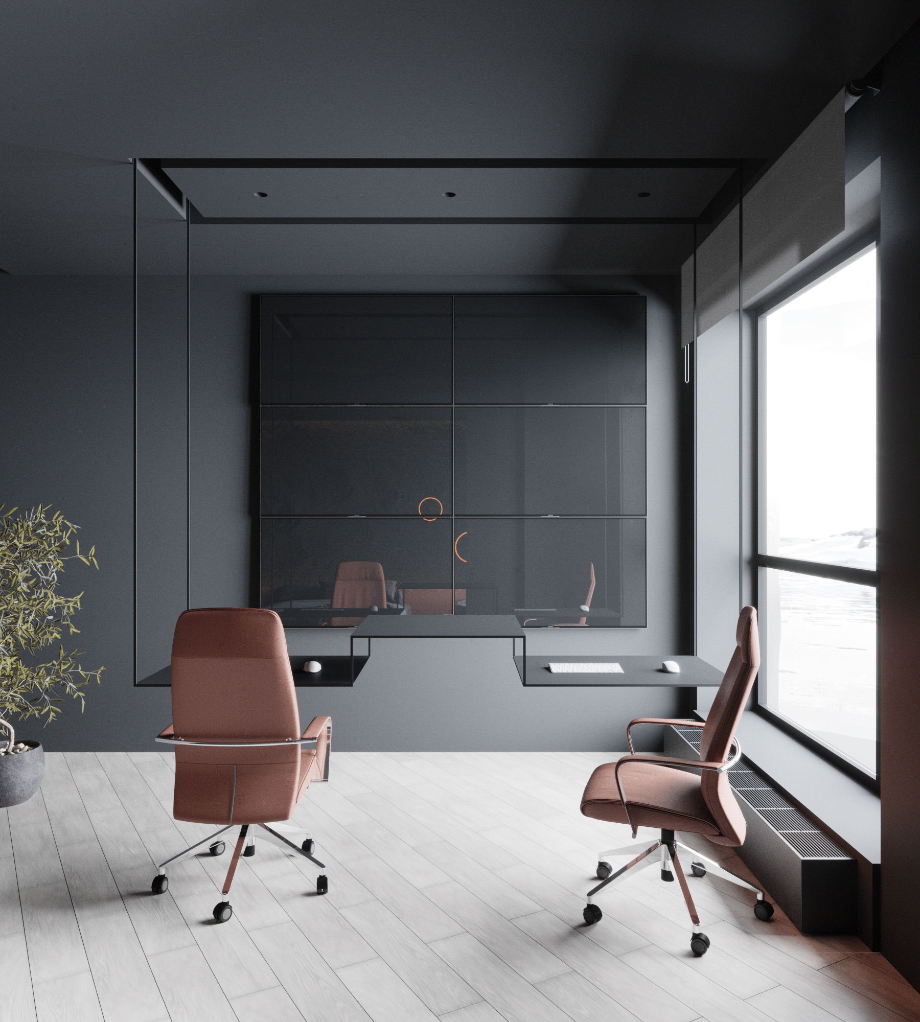 89㎡高级黑色系公寓设计 这也太酷了吧-17