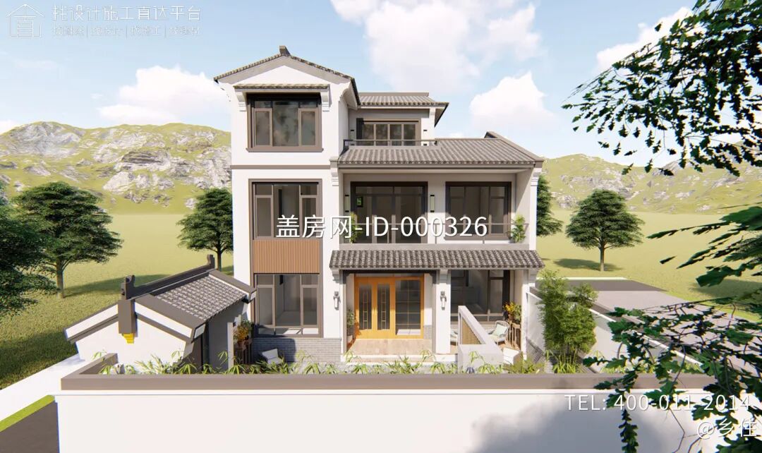 【设计师案例】土建参考造价71万，面宽11m×进深11.6m浙江余姚三层新中式别墅-26