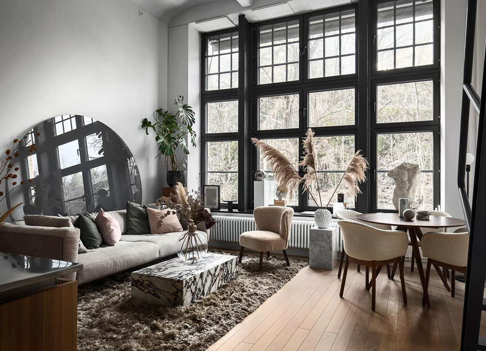 斯德哥尔摩 40 平米时尚阁楼，干花装点温馨空间-3