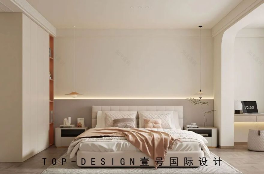 奶油风全屋设计丨壹号国际居奥装饰-21