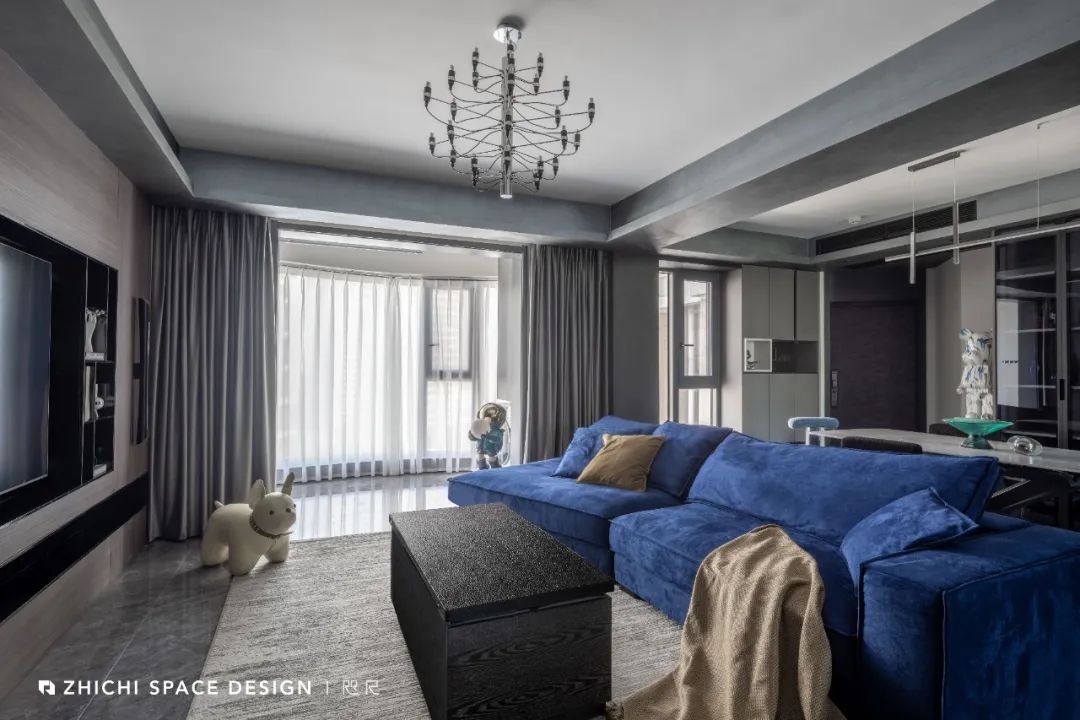 117m2 黑与蓝碰撞的高级想象丨武汉咫尺设计-27