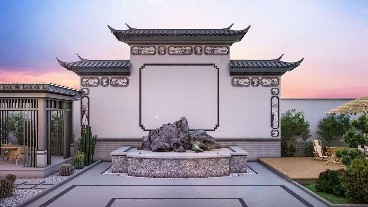 新中式庭院别墅效果-7