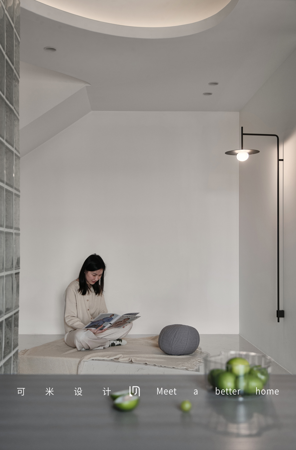 挑空客厅+静谧蓝,营造随性的现代摩登二人居-19