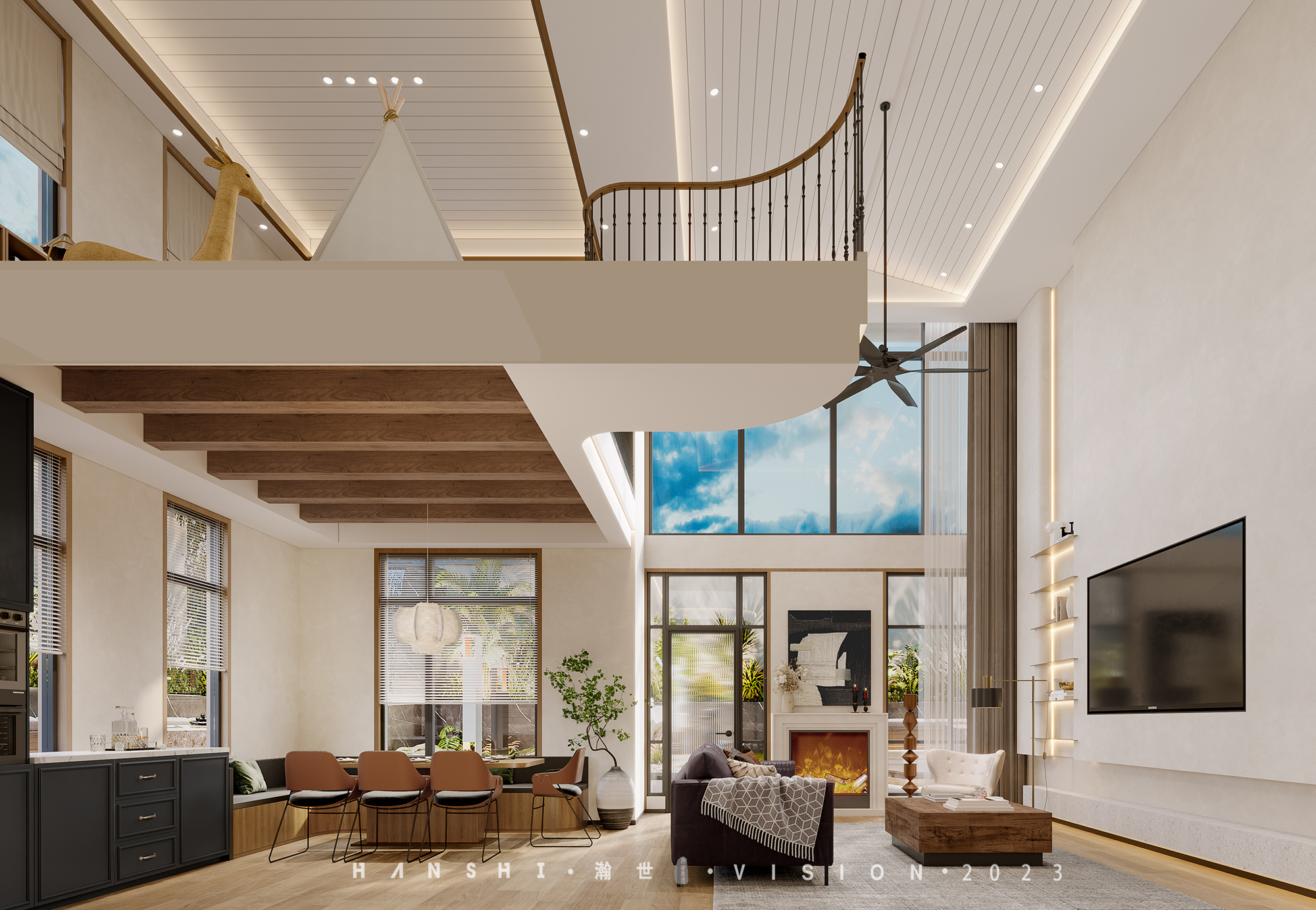 现代家装别墅一瀚世表现-1