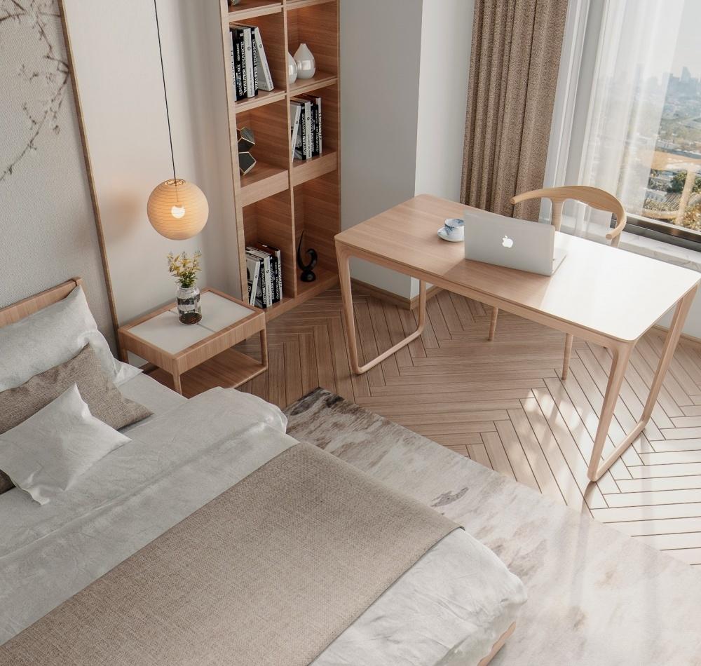 新中式家居设计 | 双 L 造型电视背景、无主灯设计-18