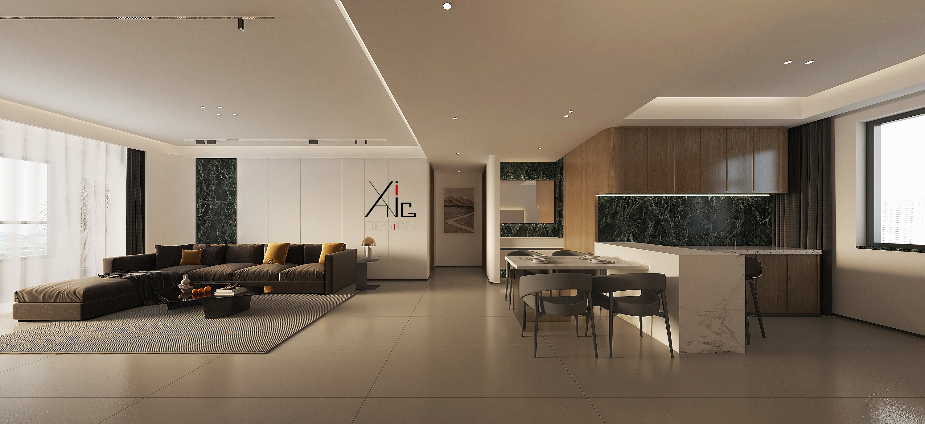 维多利亚五期焦糖色现代简约风格设计丨中国石家庄丨阿召-18