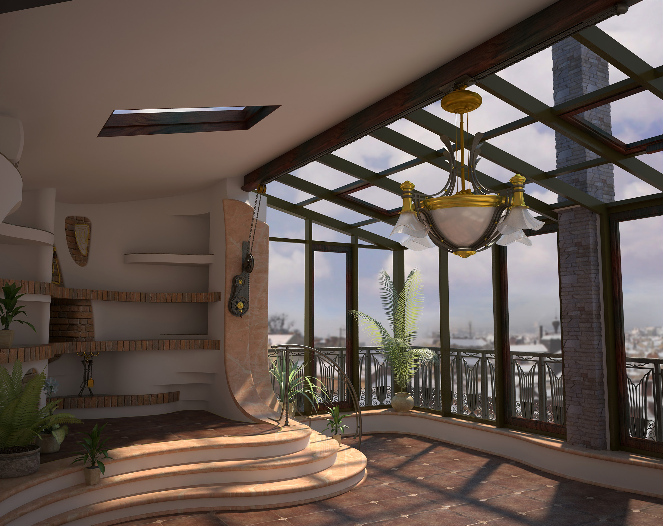 art deco winter garden with bbq-3