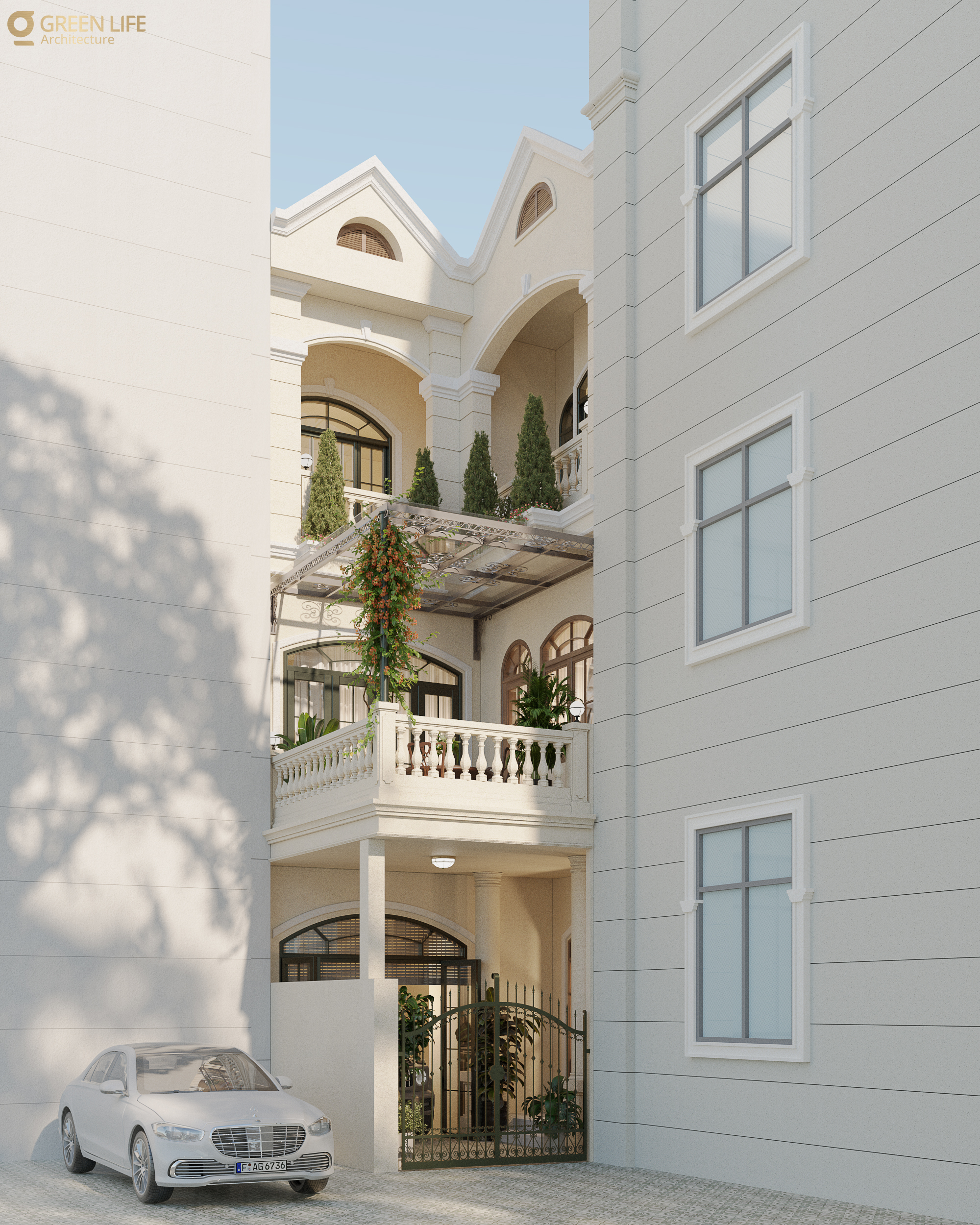Neoclassical Townhouse Design | Green Life Architecture-0