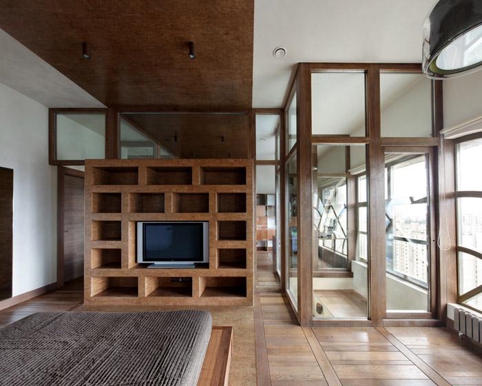 俄罗斯 18 层顶层公寓,多层次空间与自然金属元素的创新结合-38