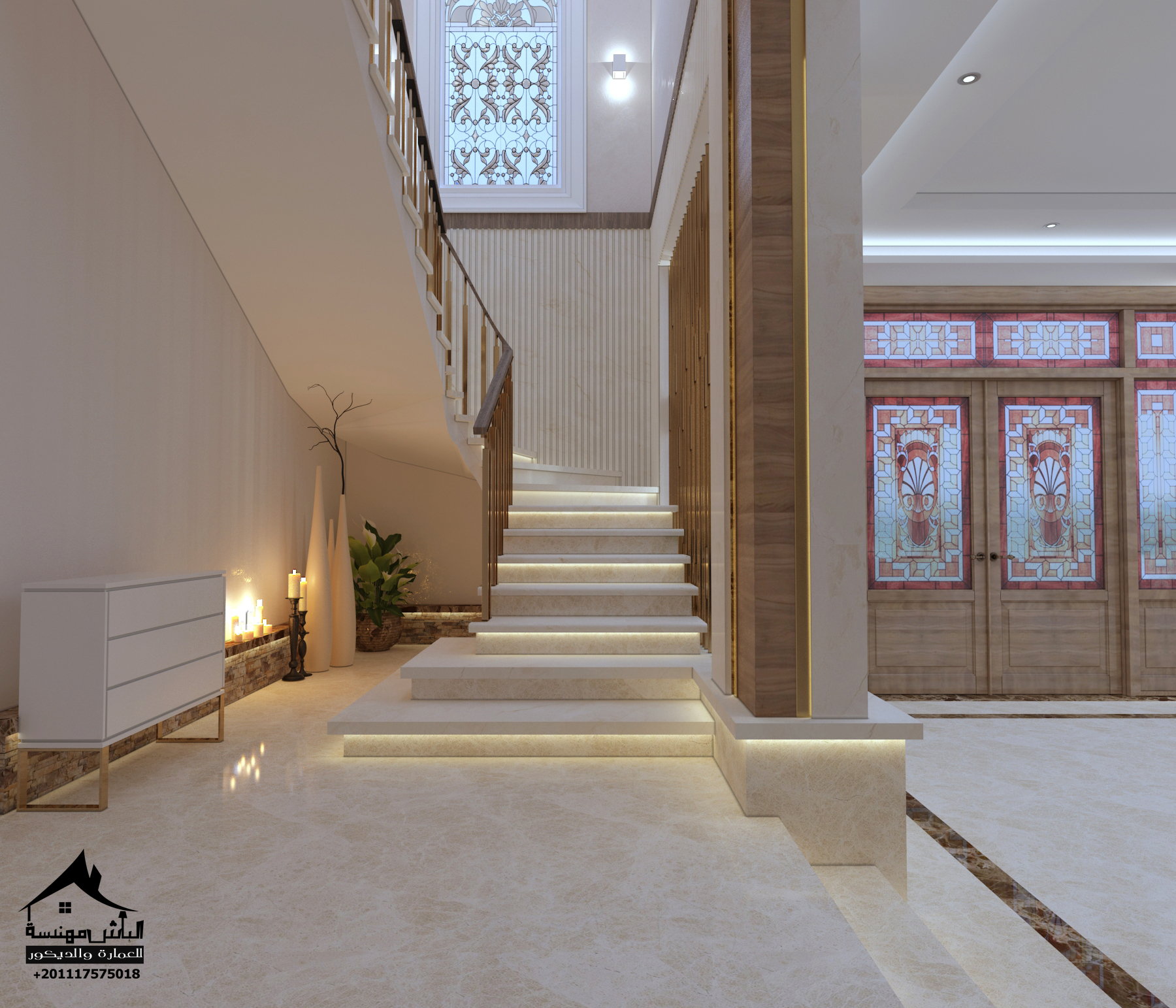 Modern Reception Hall & Stair Area Design-7