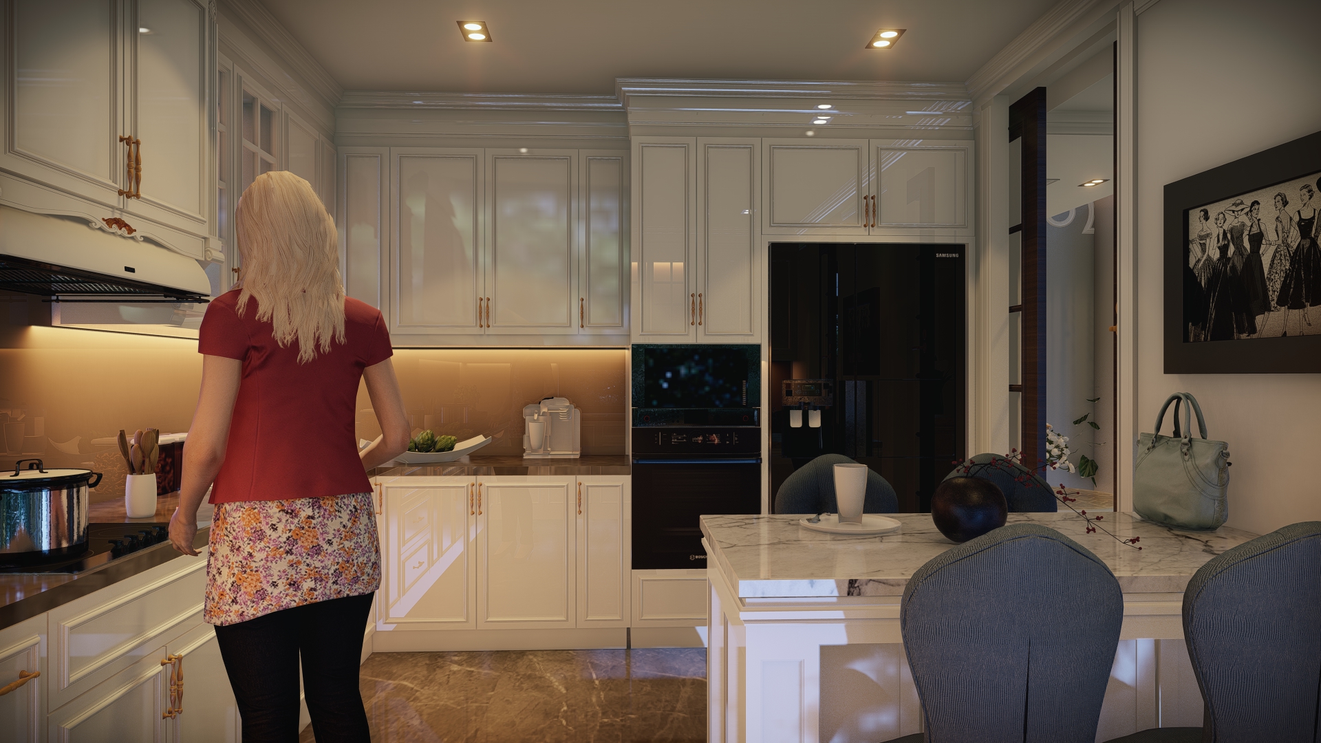 تصميم داخلي كامل لفيللا نيو كلاسيك-7