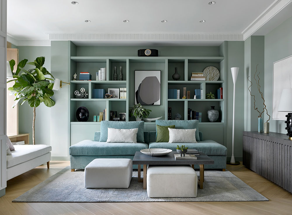 莫斯科现代薄荷绿公寓-1