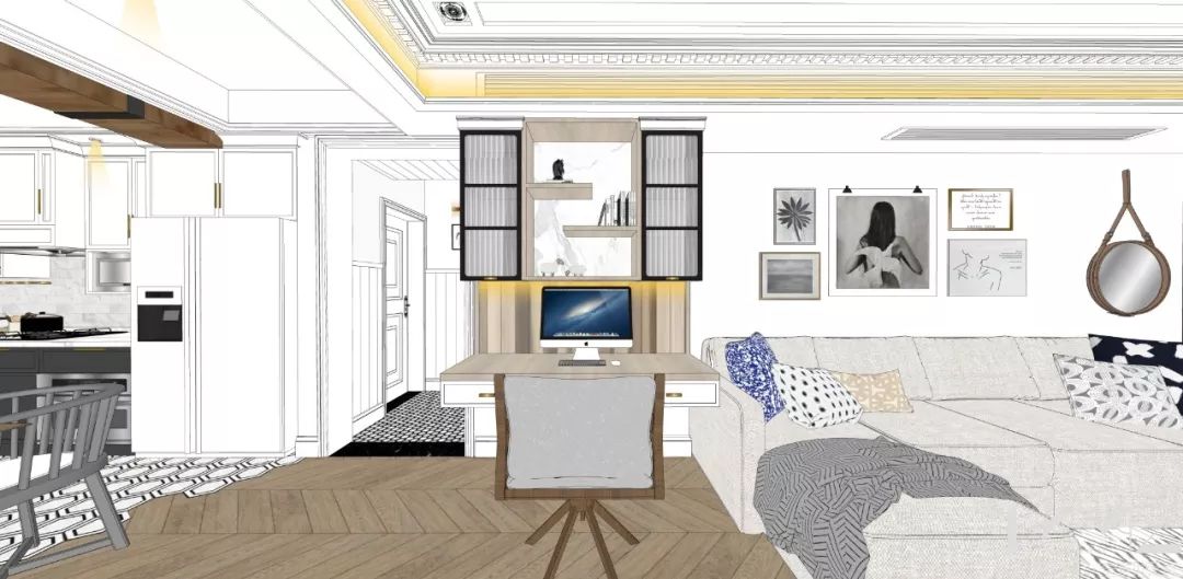 南京 124㎡现代美式混搭家居，开放式厨房、飘窗改造亮点多-42