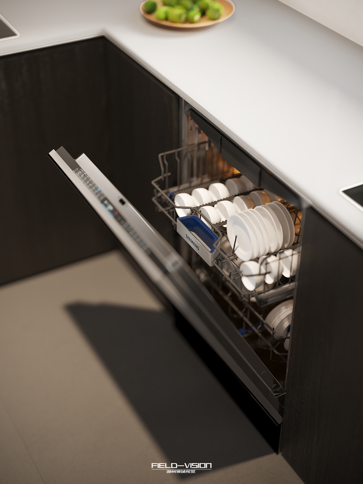 Corona渲染作品┃现代厨房-2