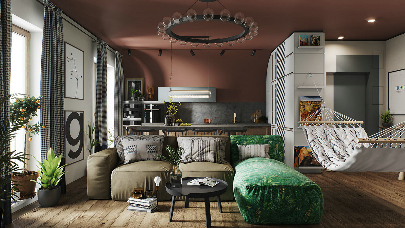 北欧风大胆用色，打造独特家居空间-0