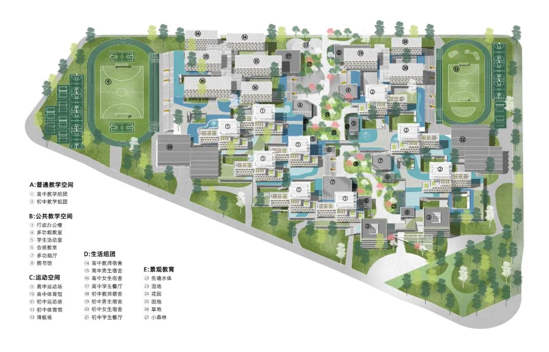 中标候选方案 | 聚落景观学习谷：佛山一中顺德学校/ 众建筑+广州瑞华-2