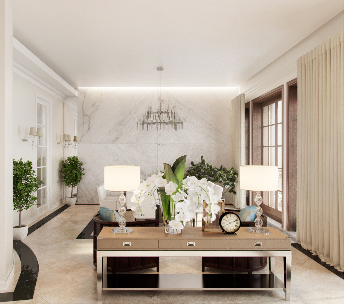 The interiors of the country residence of 1000 m  in Tbilisi Alexandra Fedorova-24