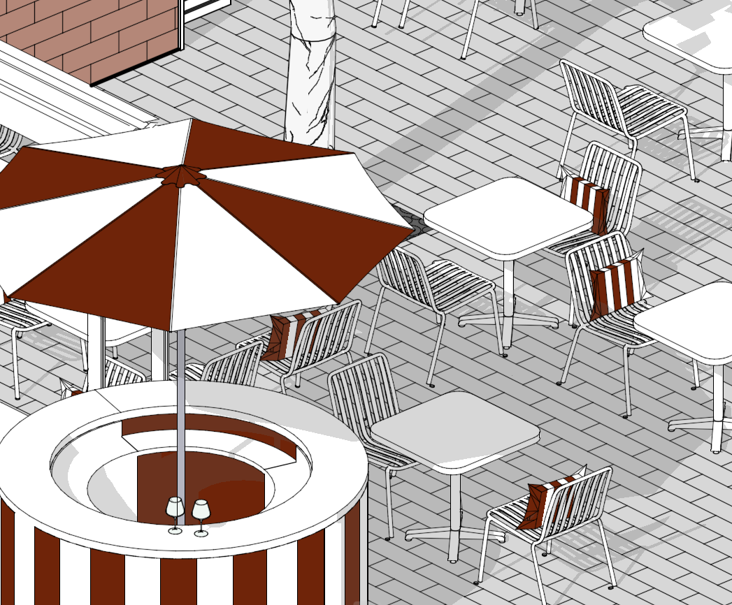 3D схемы для ресторана, дизайн интерьера-4