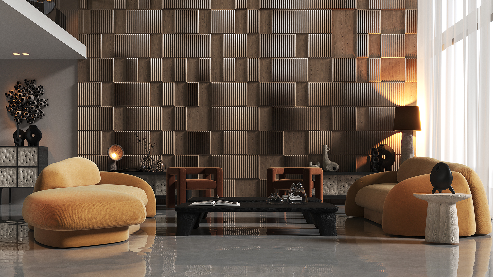 客厅里的矿物板丨Juanny Barcelo Borges-2