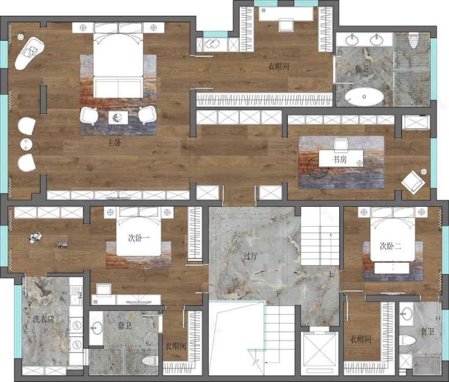 西安曲江·郑家大宅 | 现代轻奢的优雅空间-40