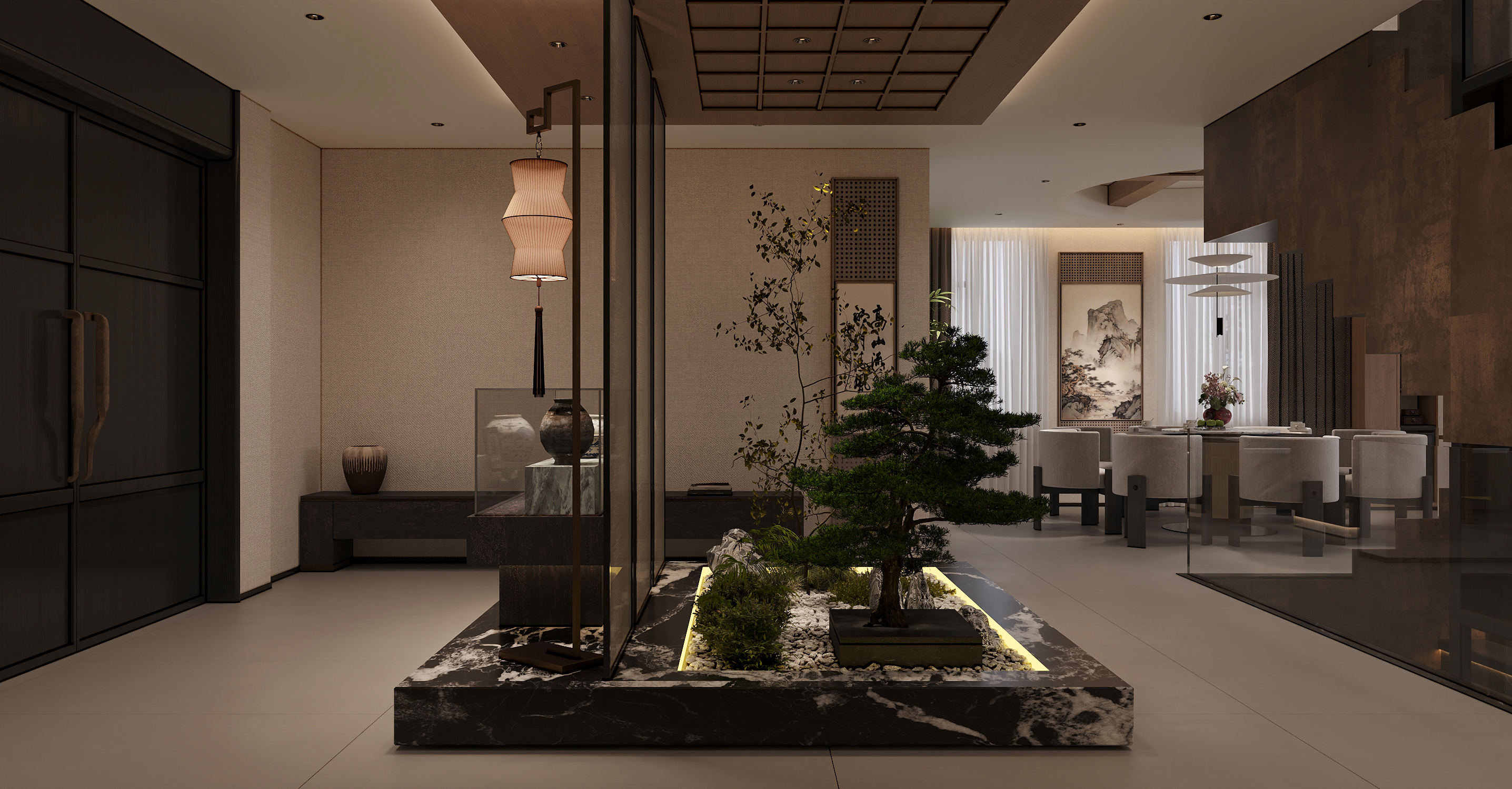 武汉  红莲湖高尔夫庄园535㎡    宋式美学效果表现-15