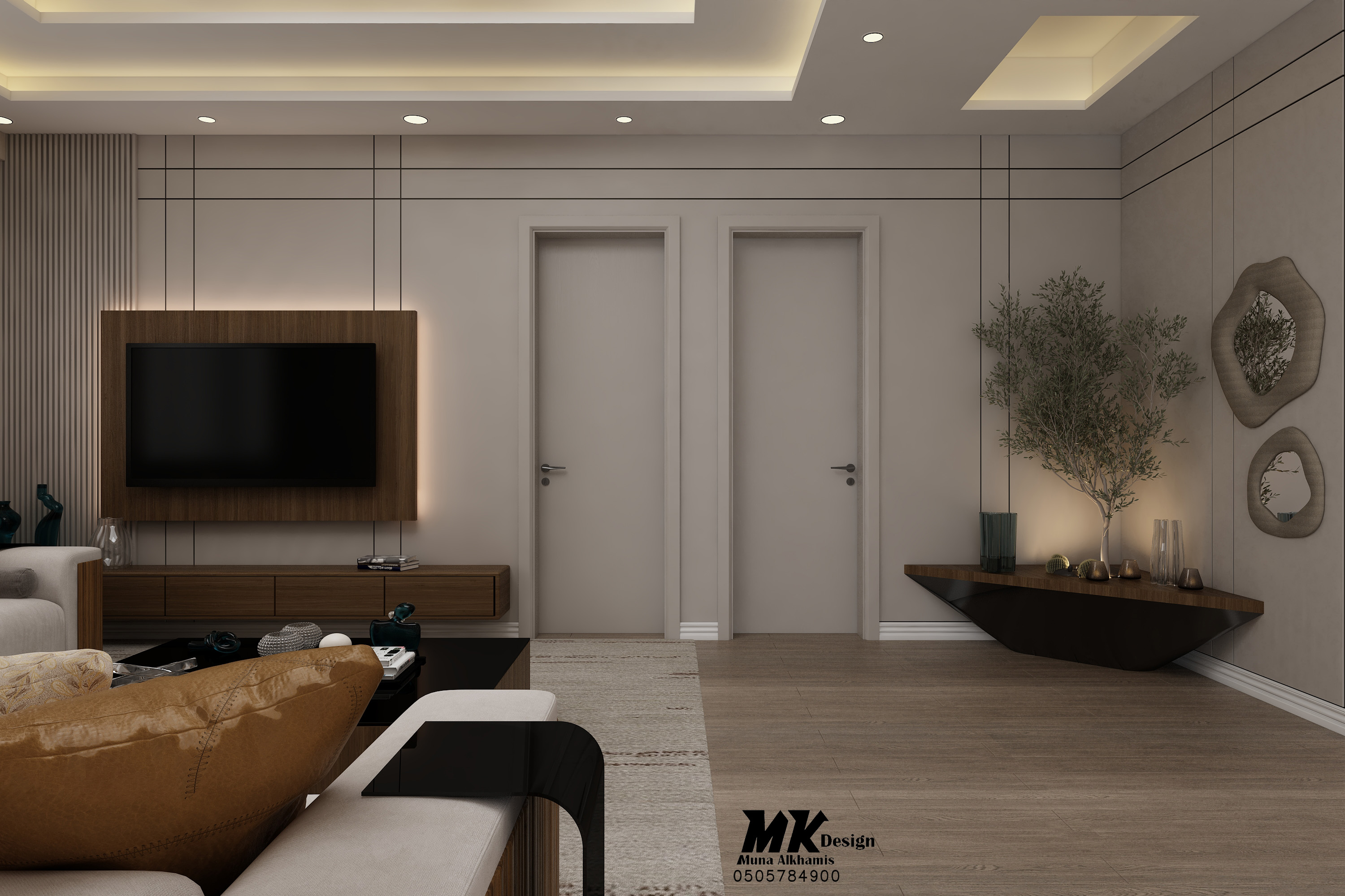 现代家庭客厅设计丨Muna Al khamis Design,Mk design-13