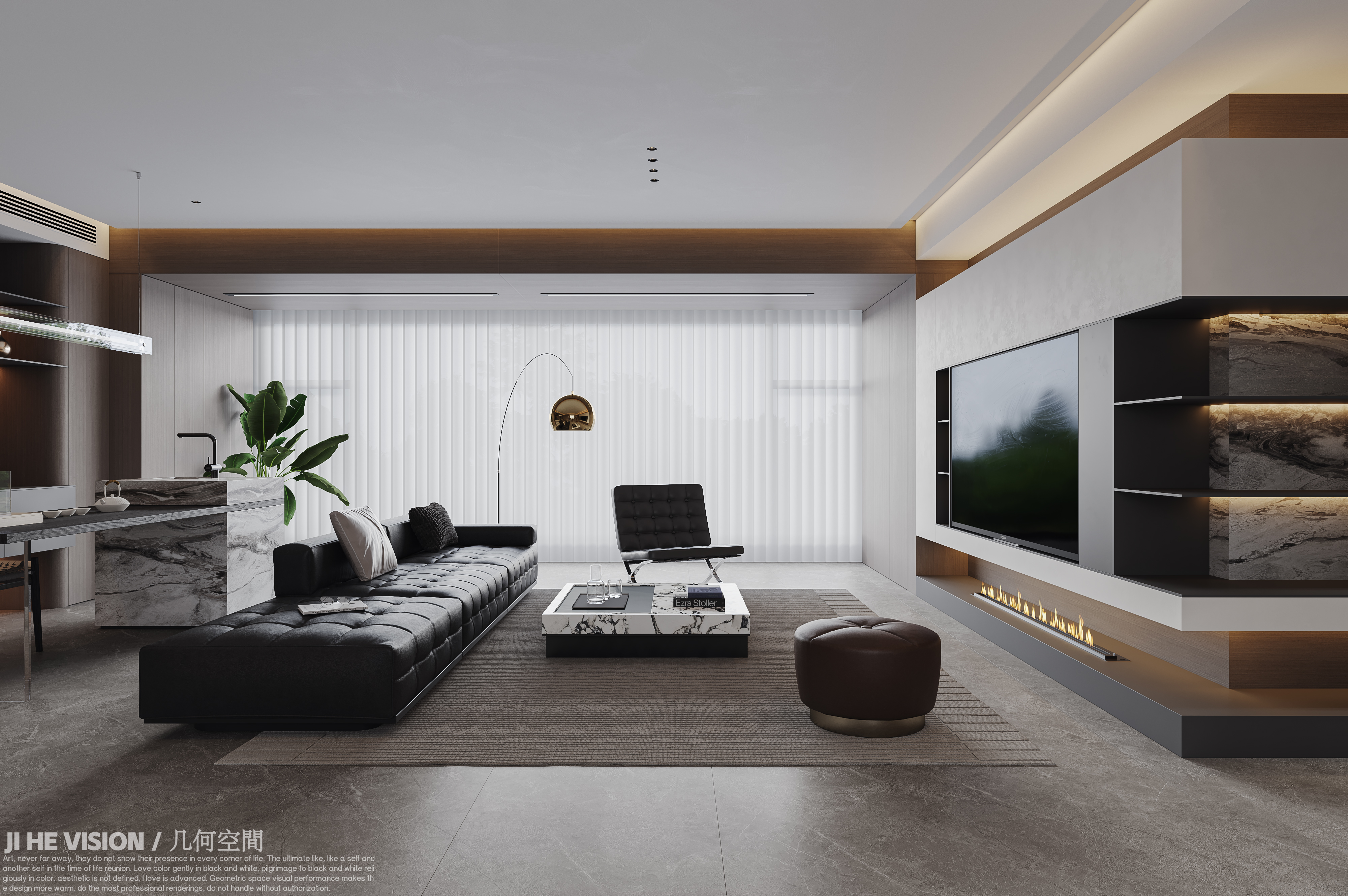 几何空间视觉表现 | 远大印澜山意式轻奢空间-3