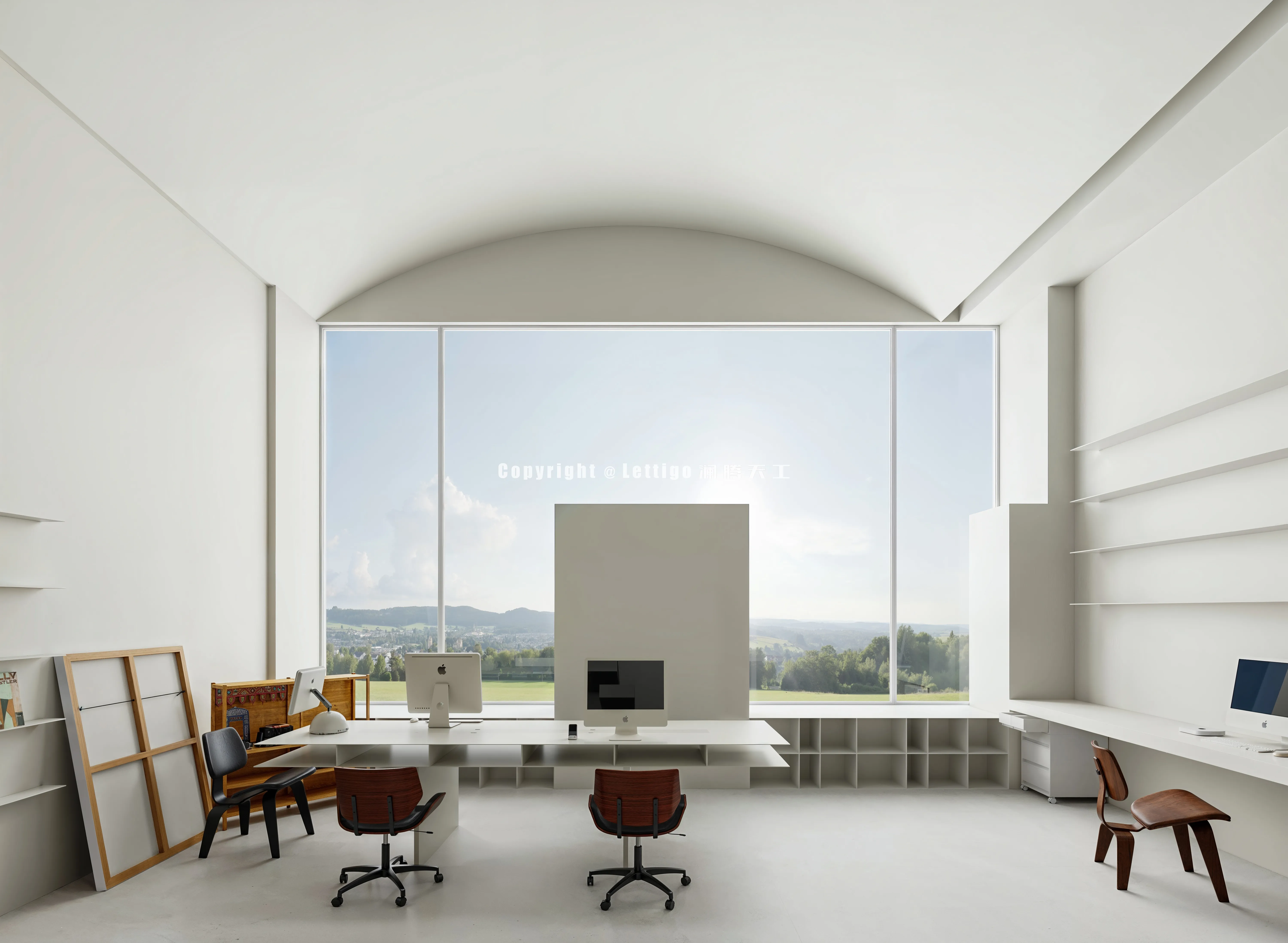 极简办公室设计 打造纯粹的办公空间极简主义风-0