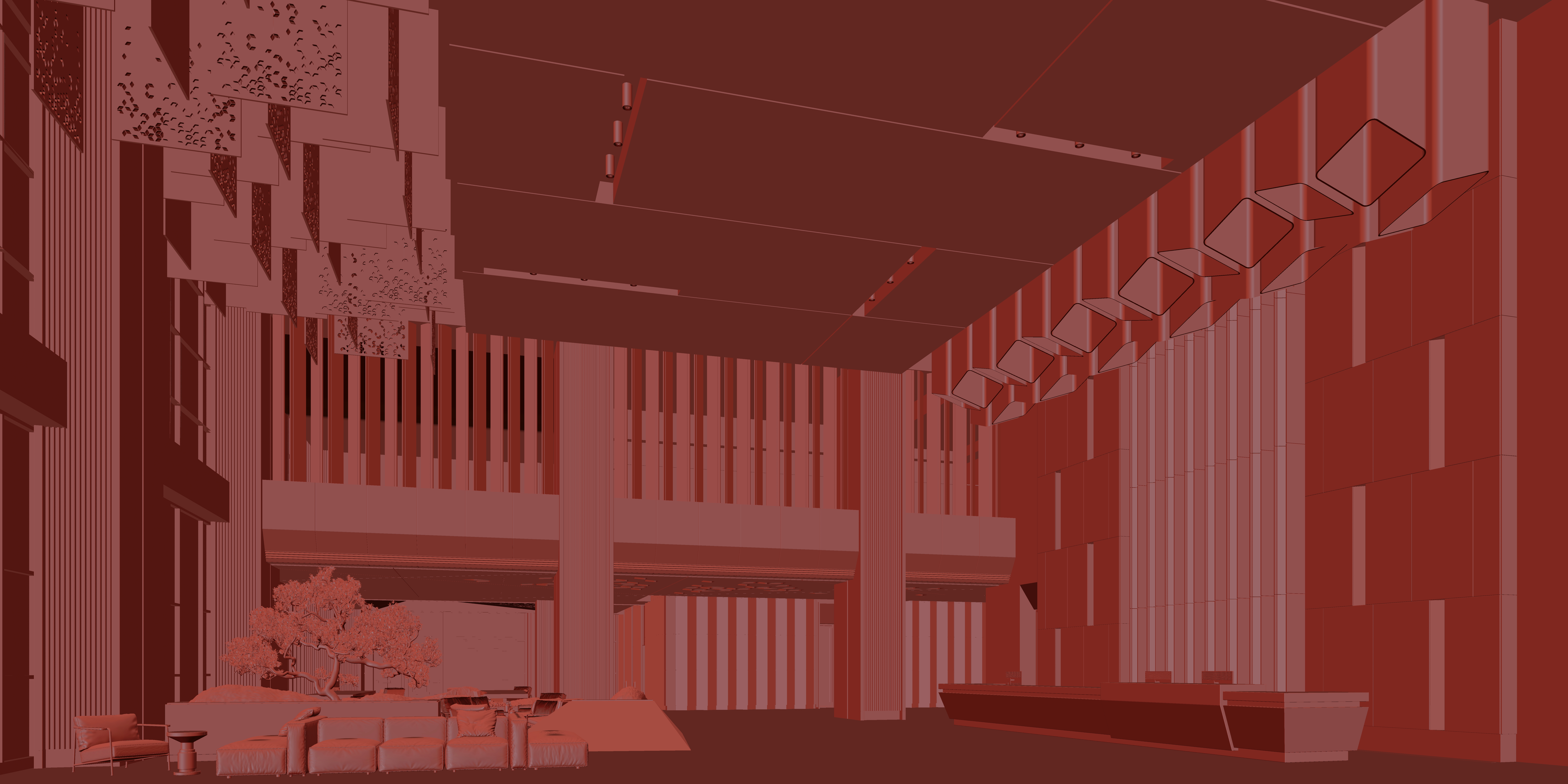 酒店空间大堂部分设计丨中国南通丨@ UNOR . 由內空間設計-2