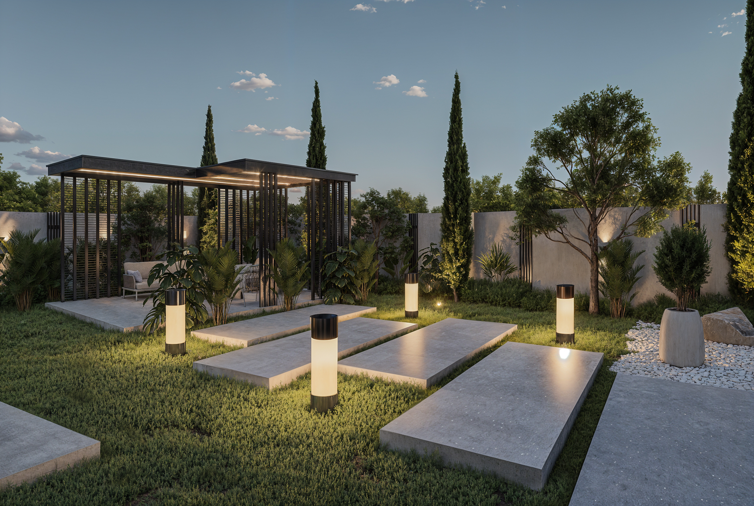 Desert Light Estate-Villa Landscape Visualization-4
