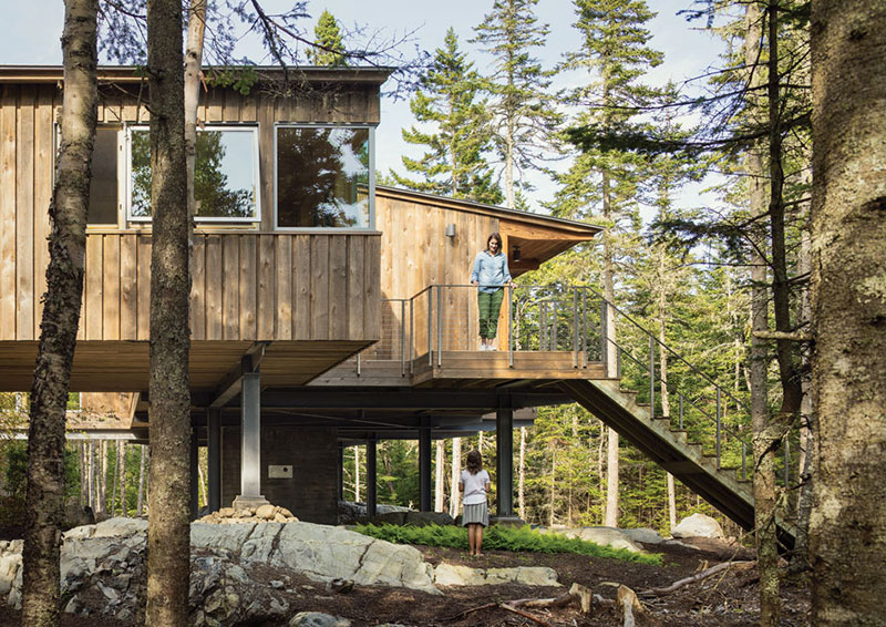 Maine 国家森林公园中的现代生态设计木屋-3