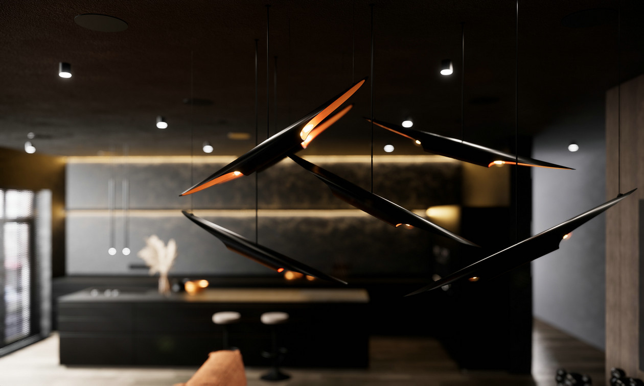 148㎡高级黑+橙色 见证激情的力量，打造经典时尚-4