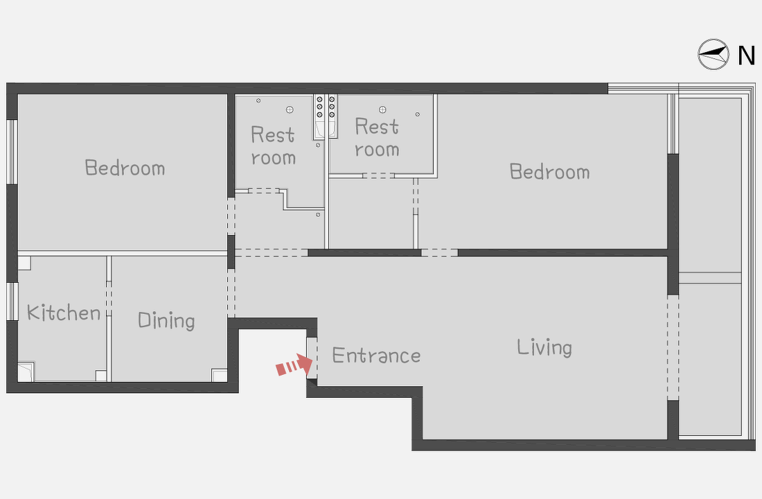107平，两室两厅，两人两猫，复古而浪漫-2