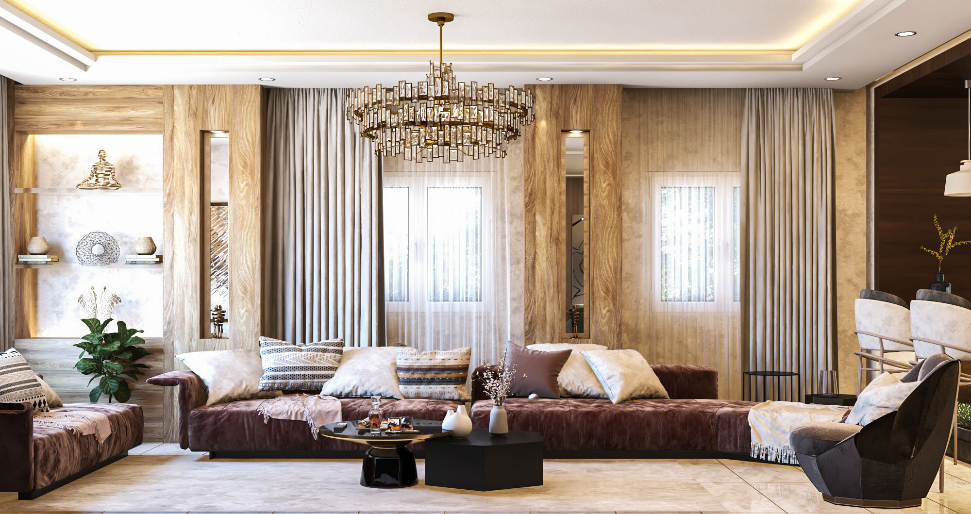 当代接待区与开放式厨房设计-6