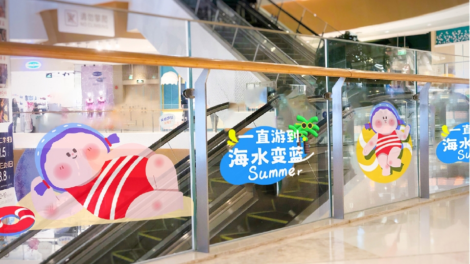 “夏日女孩”暑期夏季原创美陈设计方案-一直游到蓝！-28