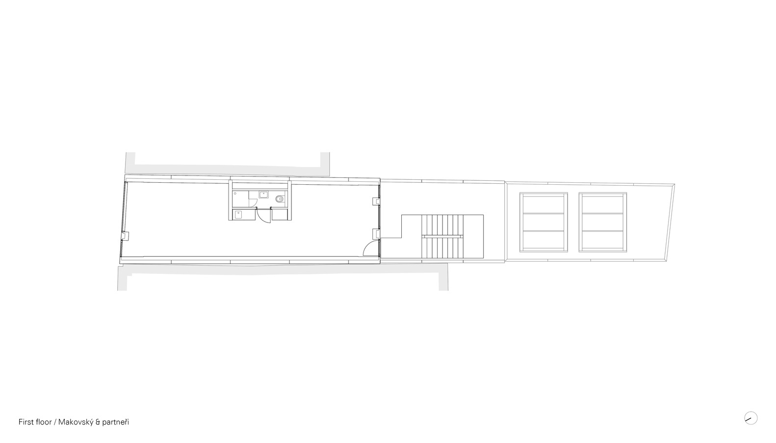 捷克布拉格四层狭长住宅-61