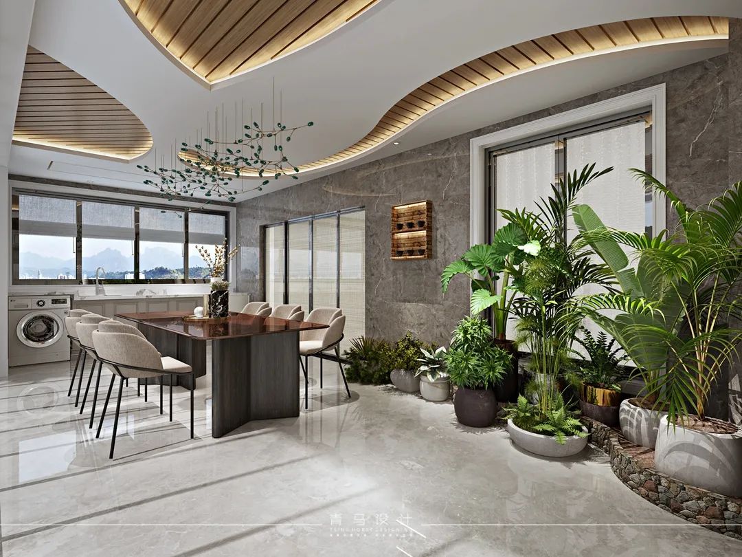 紫薇公园轻奢平层丨青马别墅空间设计-53