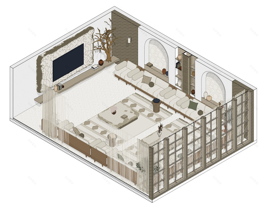 WABI SABI是源自日本美学概念侘寂,MAJLES是阿拉伯语,意为集会、会议室 ,因此整体可翻译为侘寂集会室 丨沙特阿拉伯利雅得丨Vacci Studio-28